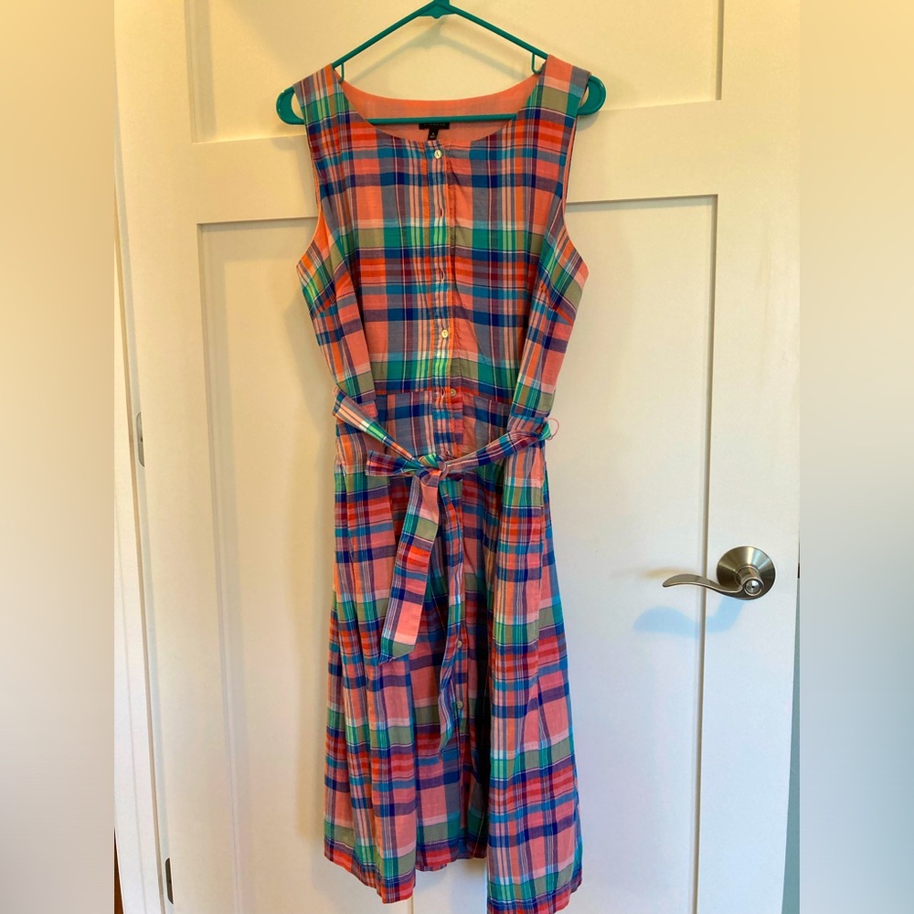 Vivid madras sun dress by Talbots.